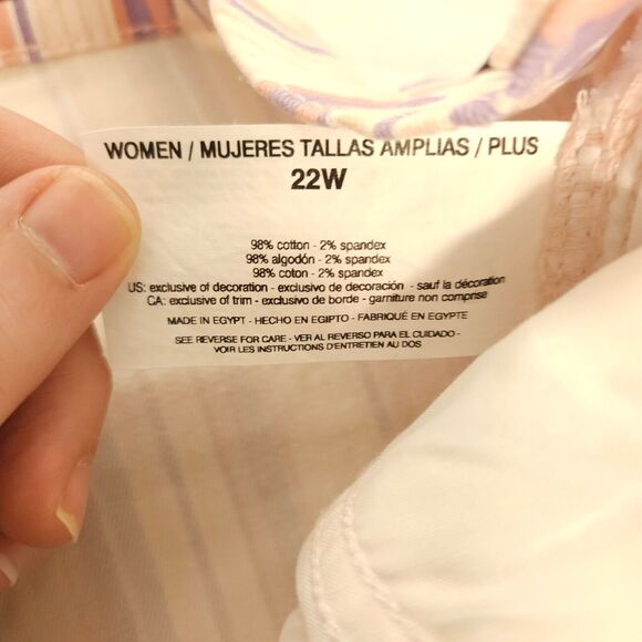 NWT Gloria Vanderbilt Womens 22W 46x20 Pastel Striped High Rise Amanda Capris - Picture 5 of 8